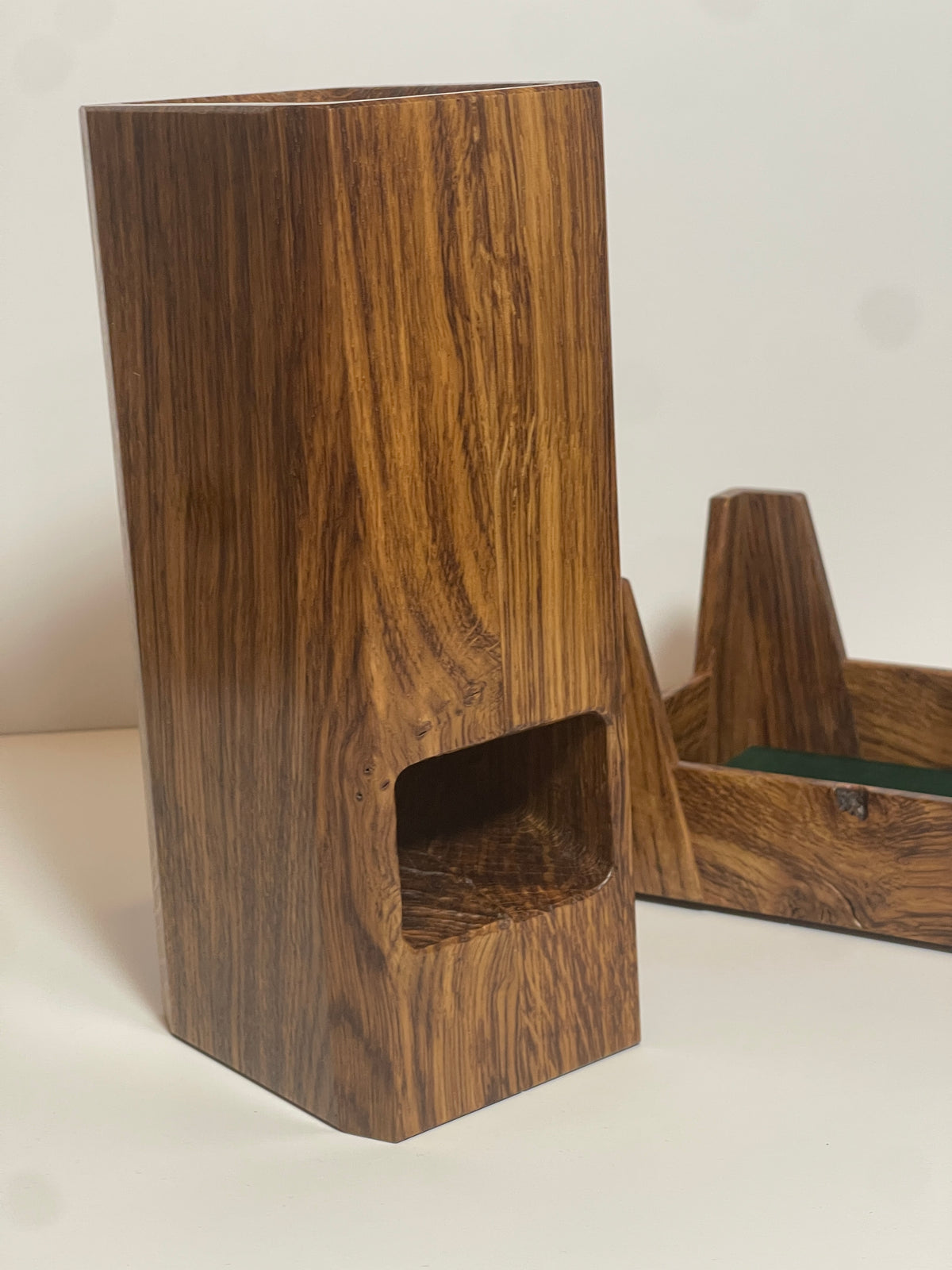 The CardKitty Dice Tower - Umbral Brown Oak