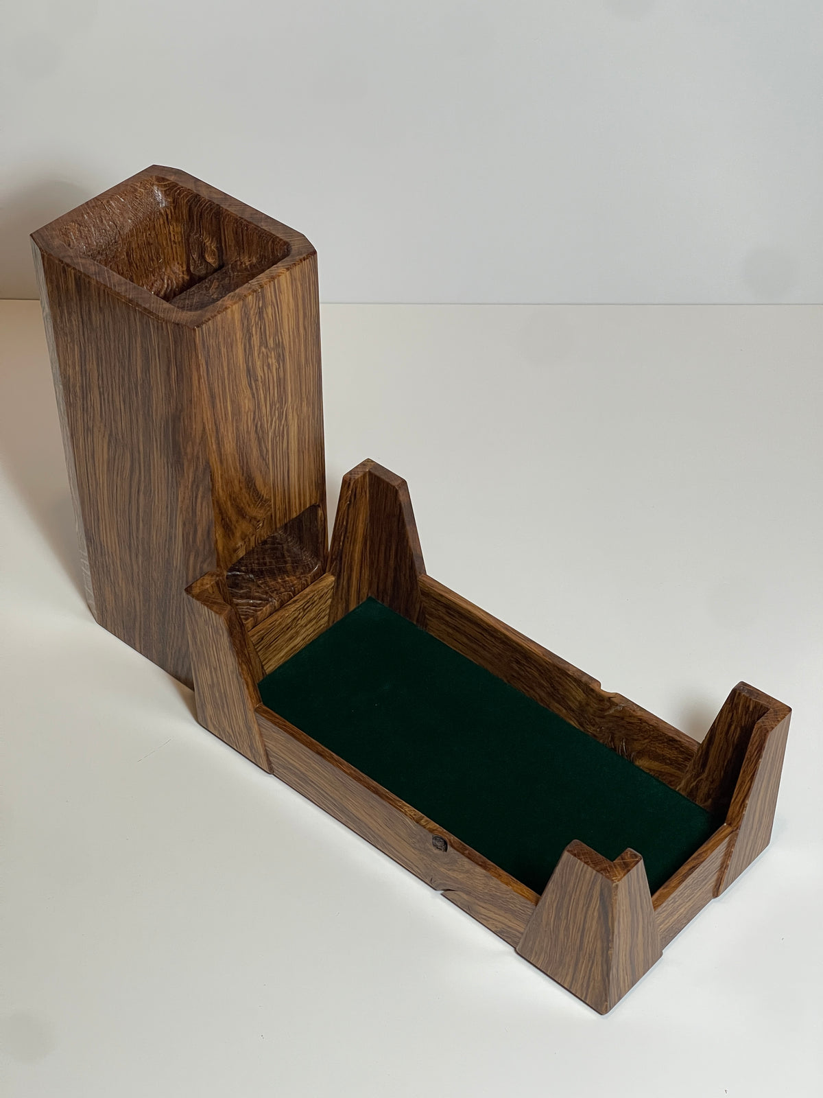 The CardKitty Dice Tower - Umbral Brown Oak
