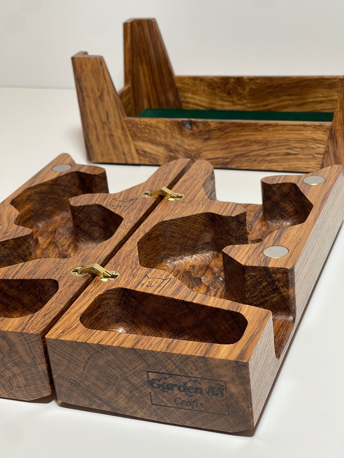 The CardKitty Dice Tower - Umbral Brown Oak