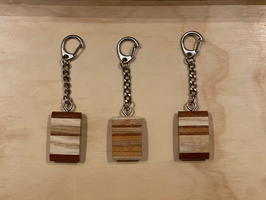 Wooden Pebble Keyrings