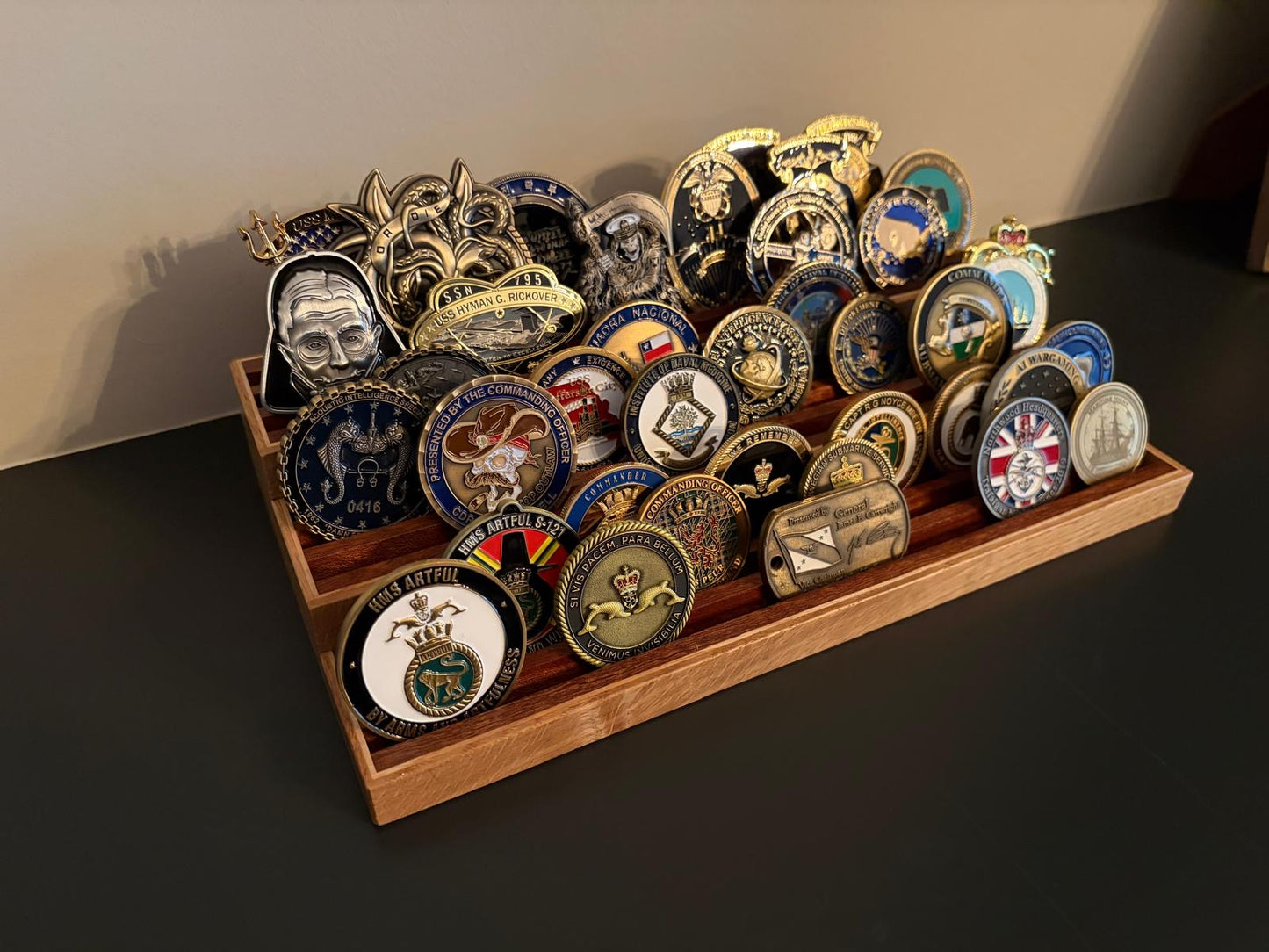 3 tier Challenge coin rack