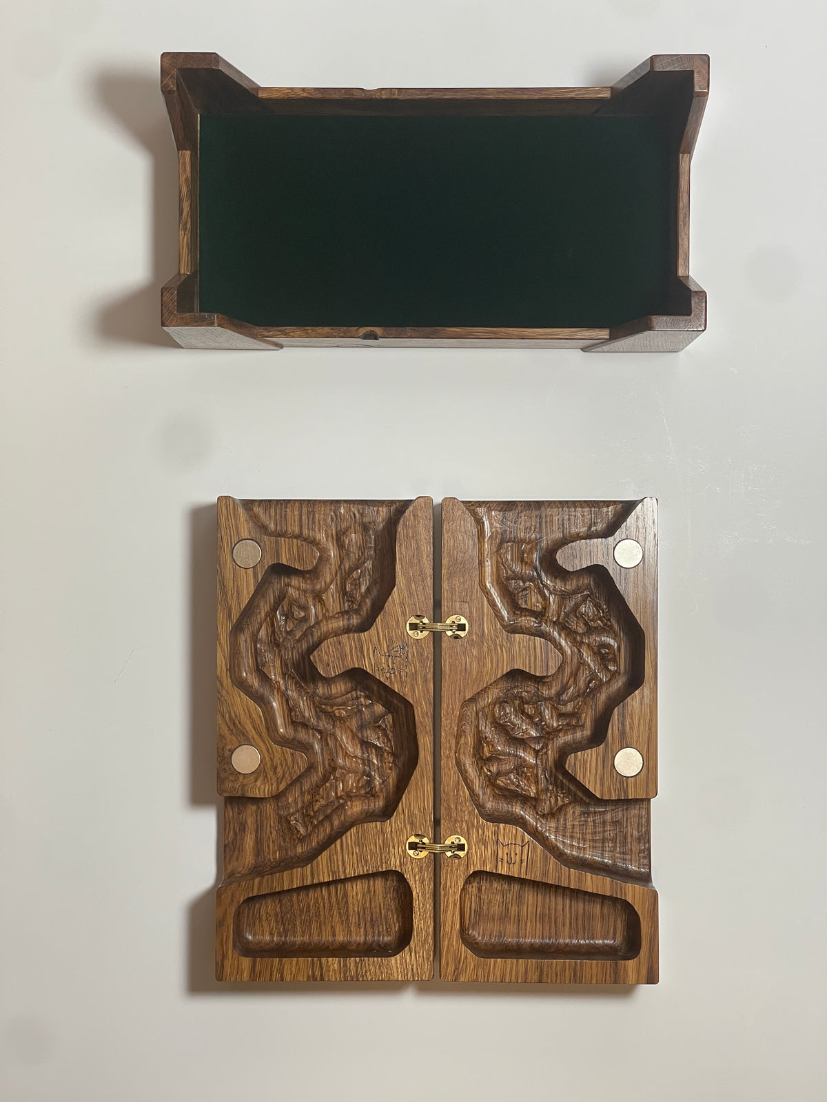 The CardKitty Dice Tower - Umbral Brown Oak