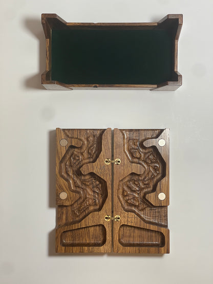 The CardKitty Dice Tower - Umbral Brown Oak